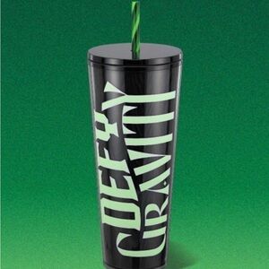 Starbucks Black Tumbler with Green Straw
